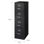 Classeur vertical 4 tiroirs – Beige / Noir / Gris clair – Un seul utilisateur