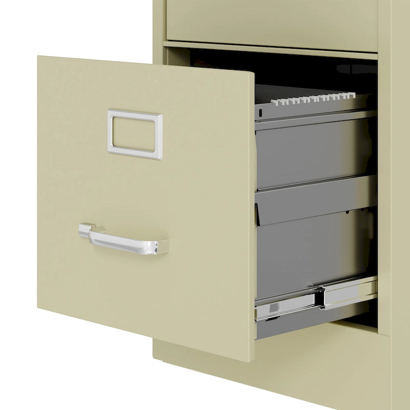 Classeur vertical 4 tiroirs – Beige / Noir / Gris clair – Un seul utilisateur