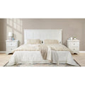 Tête de lit et 2 tables de chevet style ferme blanc – Très grand lit/grand lit, ensemble 3 pièces