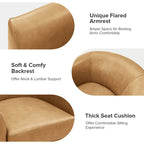 Fauteuil pivotant en cuir véritable, sauge / marron / camel, lot de 2