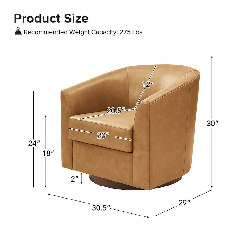 Fauteuil pivotant en cuir véritable, sauge / marron / camel, lot de 2