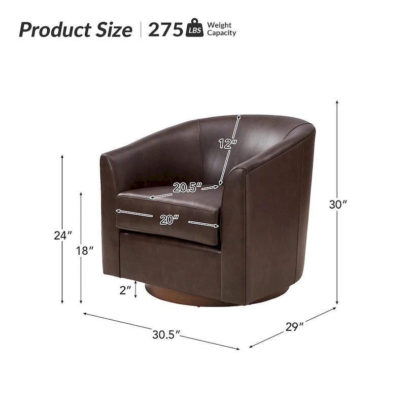 Fauteuil pivotant en cuir véritable, sauge / marron / camel, lot de 2
