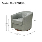 Fauteuil pivotant en cuir véritable, sauge / marron / camel, lot de 2