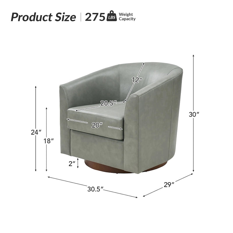Fauteuil pivotant en cuir véritable, sauge / marron / camel, lot de 2