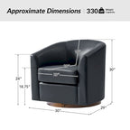 Fauteuil pivotant en cuir véritable, sauge / marron / camel, lot de 2