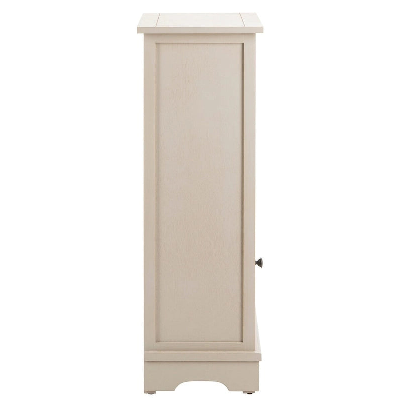 Meuble de rangement en pin avec paniers en osier, 4 couleurs, porte unique