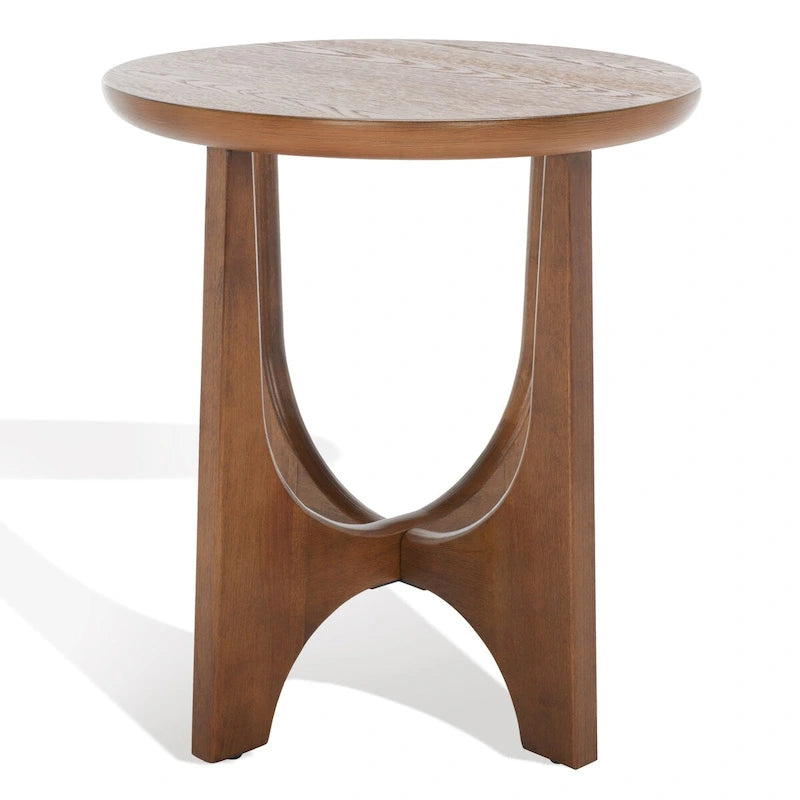 Table d'appoint ronde en bois, chêne moyen / blanchie / noire, 1 personne