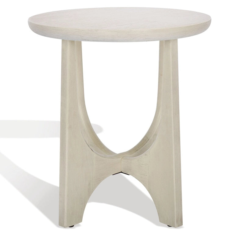 Table d'appoint ronde en bois, chêne moyen / blanchie / noire, 1 personne