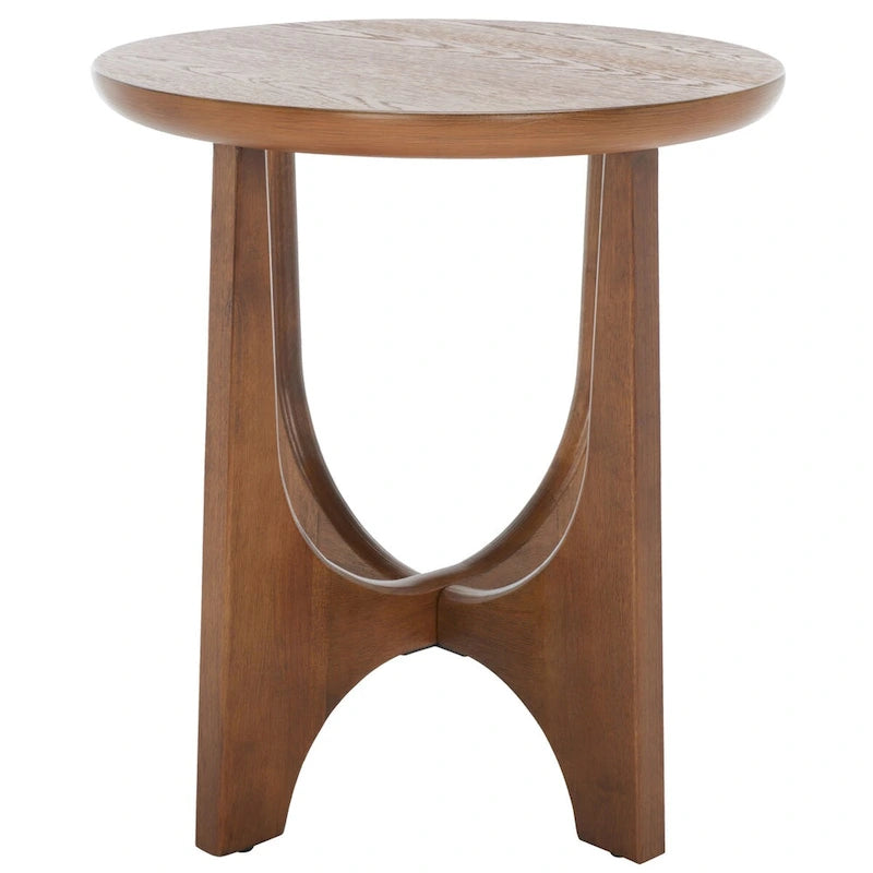 Table d'appoint ronde en bois, chêne moyen / blanchie / noire, 1 personne