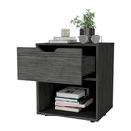 Table de chevet moderne à 1 tiroir, blanche/noire/grise, pour 1 personne