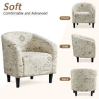 Fauteuil d'appoint en tissu avec pouf, motif lettre / gris, 1 place