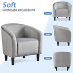 Fauteuil d'appoint en tissu avec pouf, motif lettre / gris, 1 place