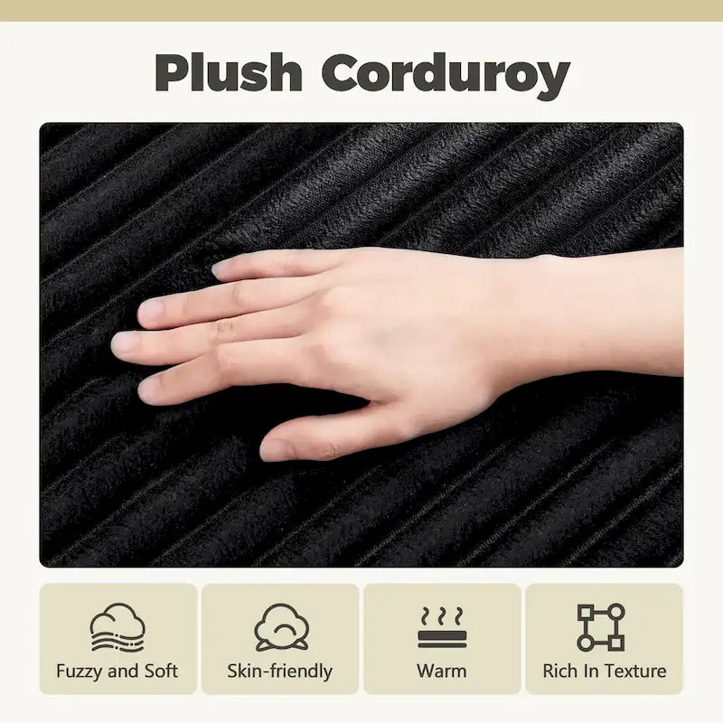 Canapé sectionnel en peluche en forme de L avec pouf amovible, gris / noir / beige, 3 places