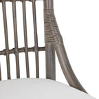 Chaises de salle à manger capitonnées à lattes en rotin gris-brun, lot de 2