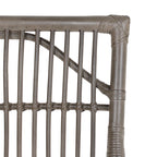 Chaises de salle à manger capitonnées à lattes en rotin gris-brun, lot de 2