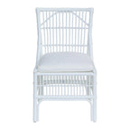 Chaises de salle à manger capitonnées à lattes en rotin gris-brun, lot de 2