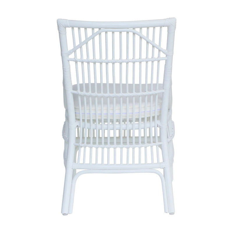 Chaises de salle à manger capitonnées à lattes en rotin gris-brun, lot de 2