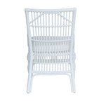 Chaises de salle à manger capitonnées à lattes en rotin gris-brun, lot de 2