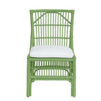 Chaises de salle à manger capitonnées à lattes en rotin gris-brun, lot de 2