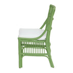 Chaises de salle à manger capitonnées à lattes en rotin gris-brun, lot de 2