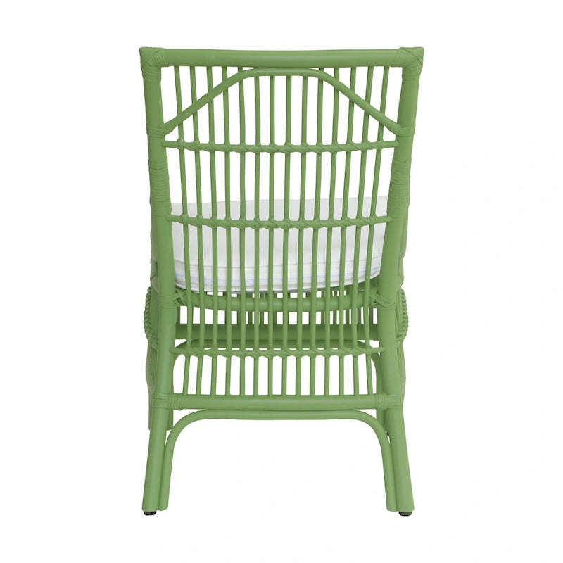 Chaises de salle à manger capitonnées à lattes en rotin gris-brun, lot de 2