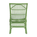 Chaises de salle à manger capitonnées à lattes en rotin gris-brun, lot de 2