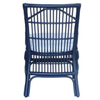 Chaises de salle à manger capitonnées à lattes en rotin gris-brun, lot de 2