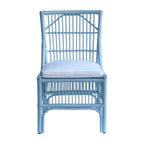 Chaises de salle à manger capitonnées à lattes en rotin gris-brun, lot de 2