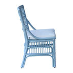 Chaises de salle à manger capitonnées à lattes en rotin gris-brun, lot de 2