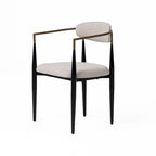 Fauteuil de salle à manger, une personne, hauteur de table, gris, doré, noir