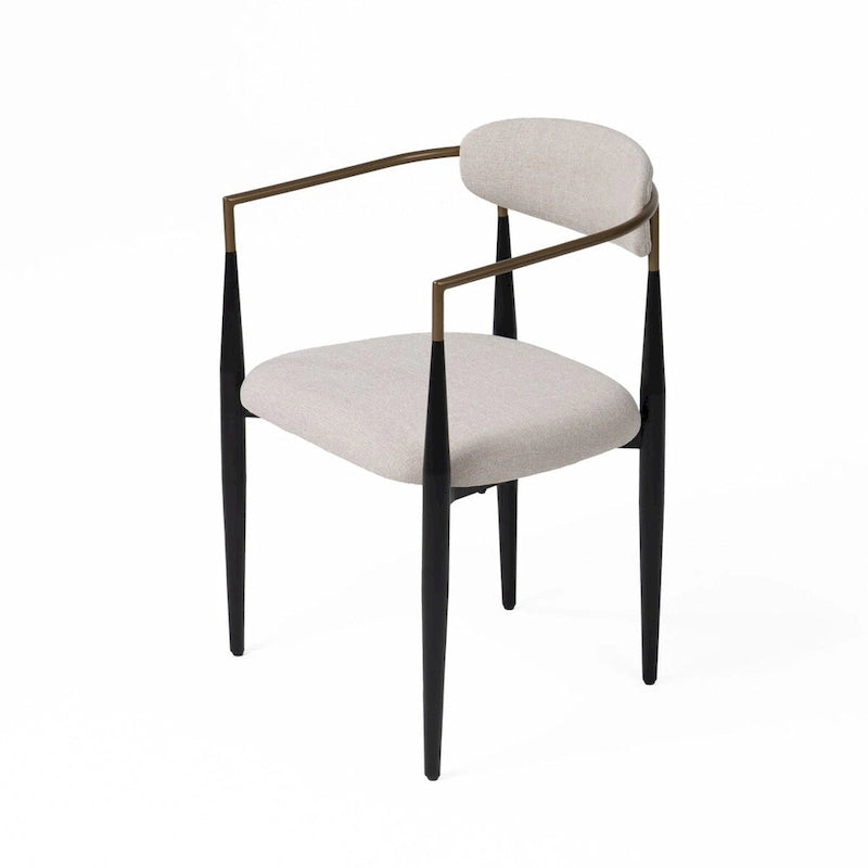 Fauteuil de salle à manger, une personne, hauteur de table, gris, doré, noir