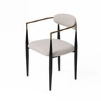 Fauteuil de salle à manger, une personne, hauteur de table, gris, doré, noir