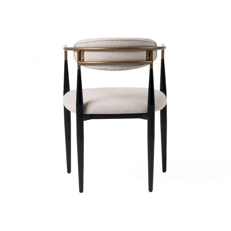 Fauteuil de salle à manger, une personne, hauteur de table, gris, doré, noir