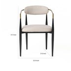 Fauteuil de salle à manger, une personne, hauteur de table, gris, doré, noir