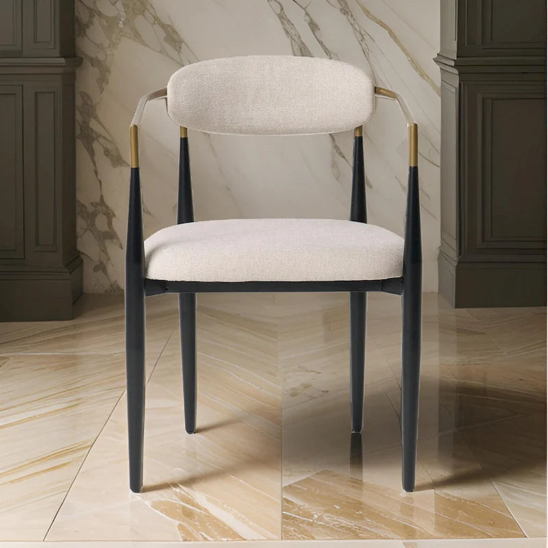 Fauteuil de salle à manger, une personne, hauteur de table, gris, doré, noir