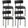 Chaises de salle à manger Mid-Century Modern, lot de 4 – Noir / Blanc cassé / Marron / Blanc