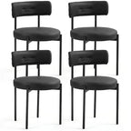 Chaises de salle à manger Mid-Century Modern, lot de 4 – Noir / Blanc cassé / Marron / Blanc