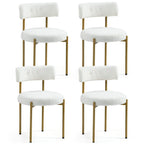 Chaises de salle à manger Mid-Century Modern, lot de 4 – Noir / Blanc cassé / Marron / Blanc