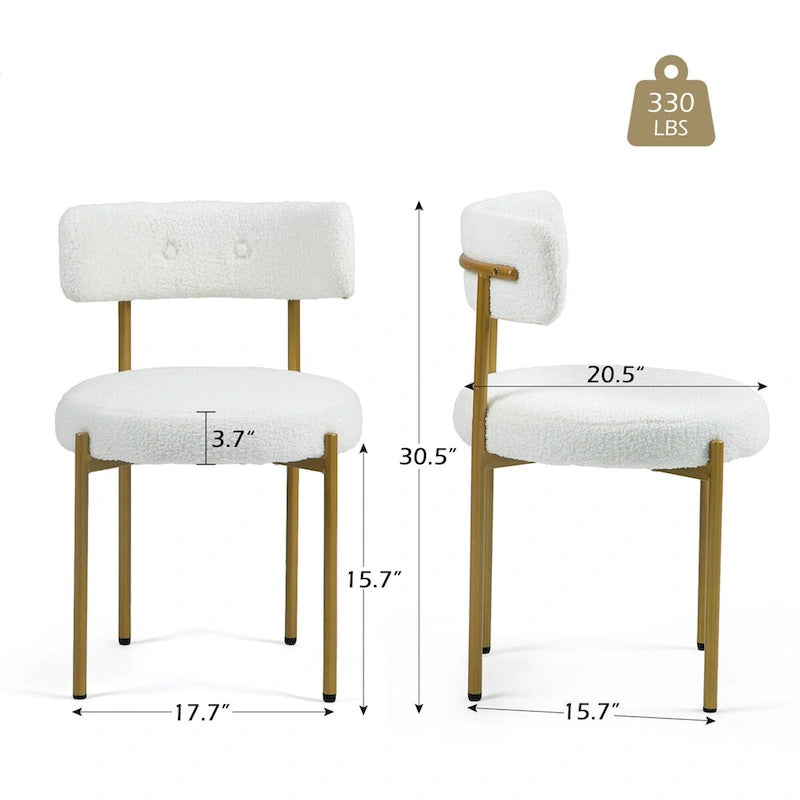 Chaises de salle à manger Mid-Century Modern, lot de 4 – Noir / Blanc cassé / Marron / Blanc