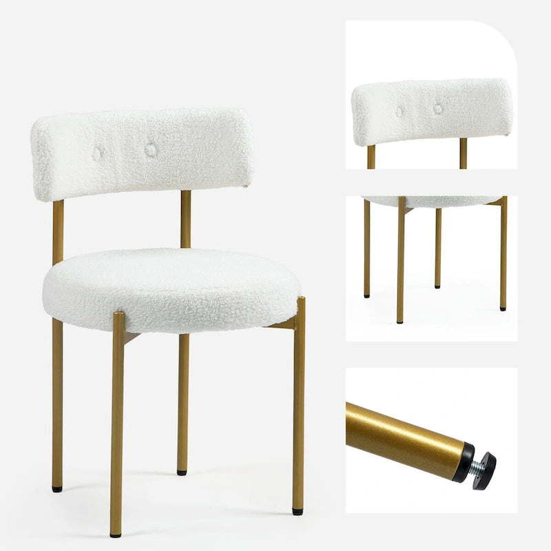 Chaises de salle à manger Mid-Century Modern, lot de 4 – Noir / Blanc cassé / Marron / Blanc