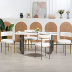 Chaises de salle à manger Mid-Century Modern, lot de 4 – Noir / Blanc cassé / Marron / Blanc