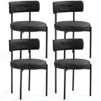 Chaises de salle à manger Mid-Century Modern, lot de 4 – Noir / Blanc cassé / Marron / Blanc
