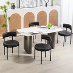 Chaises de salle à manger Mid-Century Modern, lot de 4 – Noir / Blanc cassé / Marron / Blanc