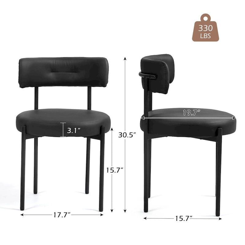 Chaises de salle à manger Mid-Century Modern, lot de 4 – Noir / Blanc cassé / Marron / Blanc