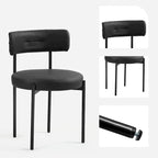 Chaises de salle à manger Mid-Century Modern, lot de 4 – Noir / Blanc cassé / Marron / Blanc