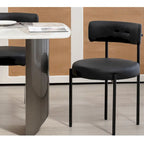 Chaises de salle à manger Mid-Century Modern, lot de 4 – Noir / Blanc cassé / Marron / Blanc