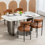 Chaises de salle à manger Mid-Century Modern, lot de 4 – Noir / Blanc cassé / Marron / Blanc