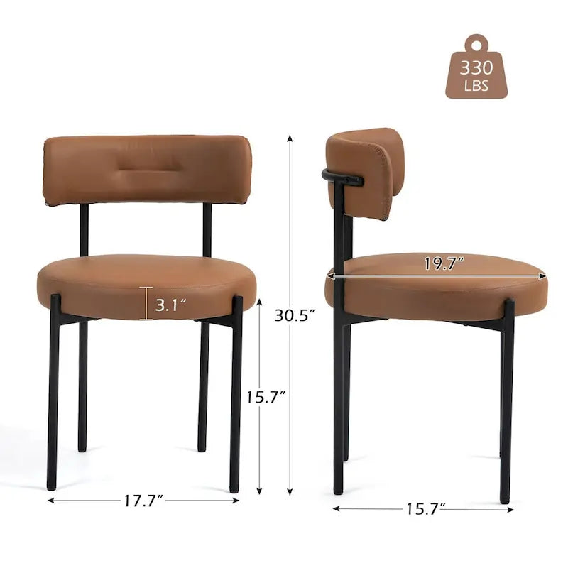 Chaises de salle à manger Mid-Century Modern, lot de 4 – Noir / Blanc cassé / Marron / Blanc
