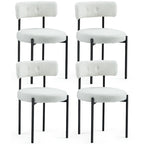Chaises de salle à manger Mid-Century Modern, lot de 4 – Noir / Blanc cassé / Marron / Blanc