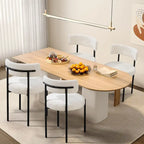 Chaises de salle à manger Mid-Century Modern, lot de 4 – Noir / Blanc cassé / Marron / Blanc